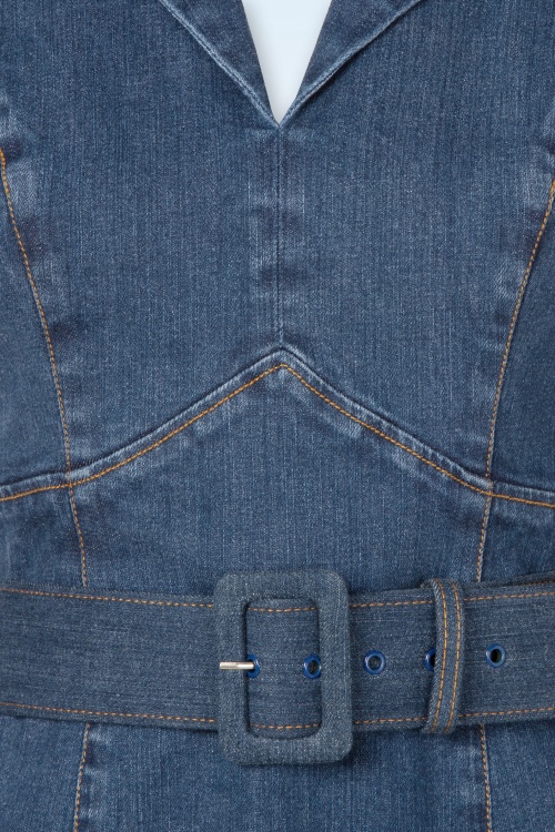 Rock-a-Booty - Topvintage exclusive ~ Dianne pencil in middenblauw 3