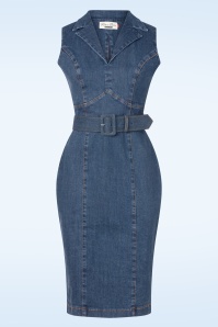 Rock-a-Booty - Topvintage exclusive ~ Dianne pencil in middenblauw 2