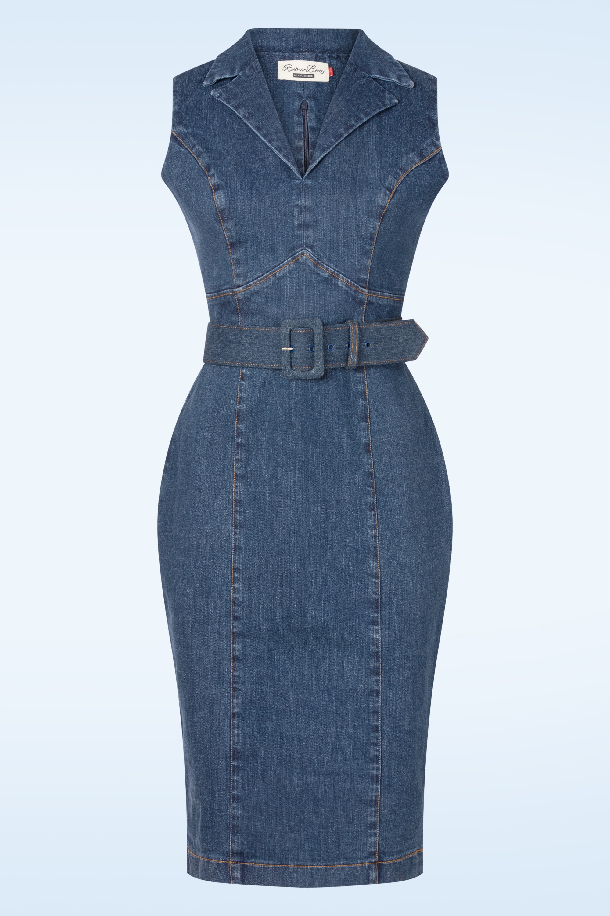 Rock-a-Booty - Topvintage exclusive ~ Dianne pencil in middenblauw 2