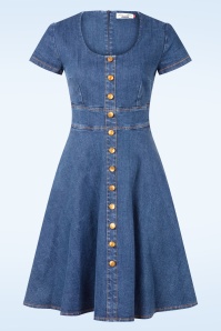 Rock-a-Booty - Topvintage exclusive ~ Darcy swing dress in middenblauw 2