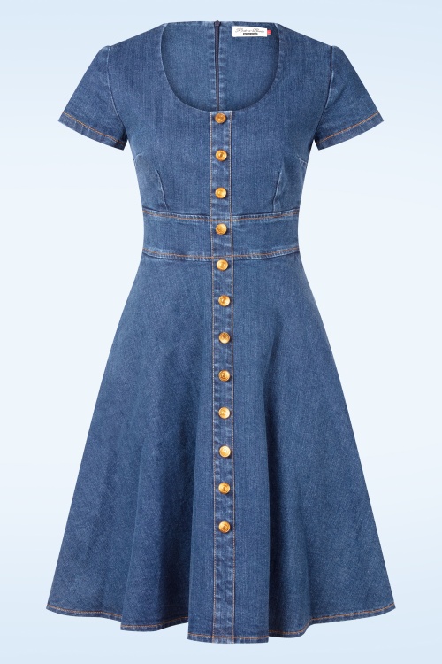 Rock-a-Booty - Topvintage exclusive ~ Darcy swing dress in middenblauw 2