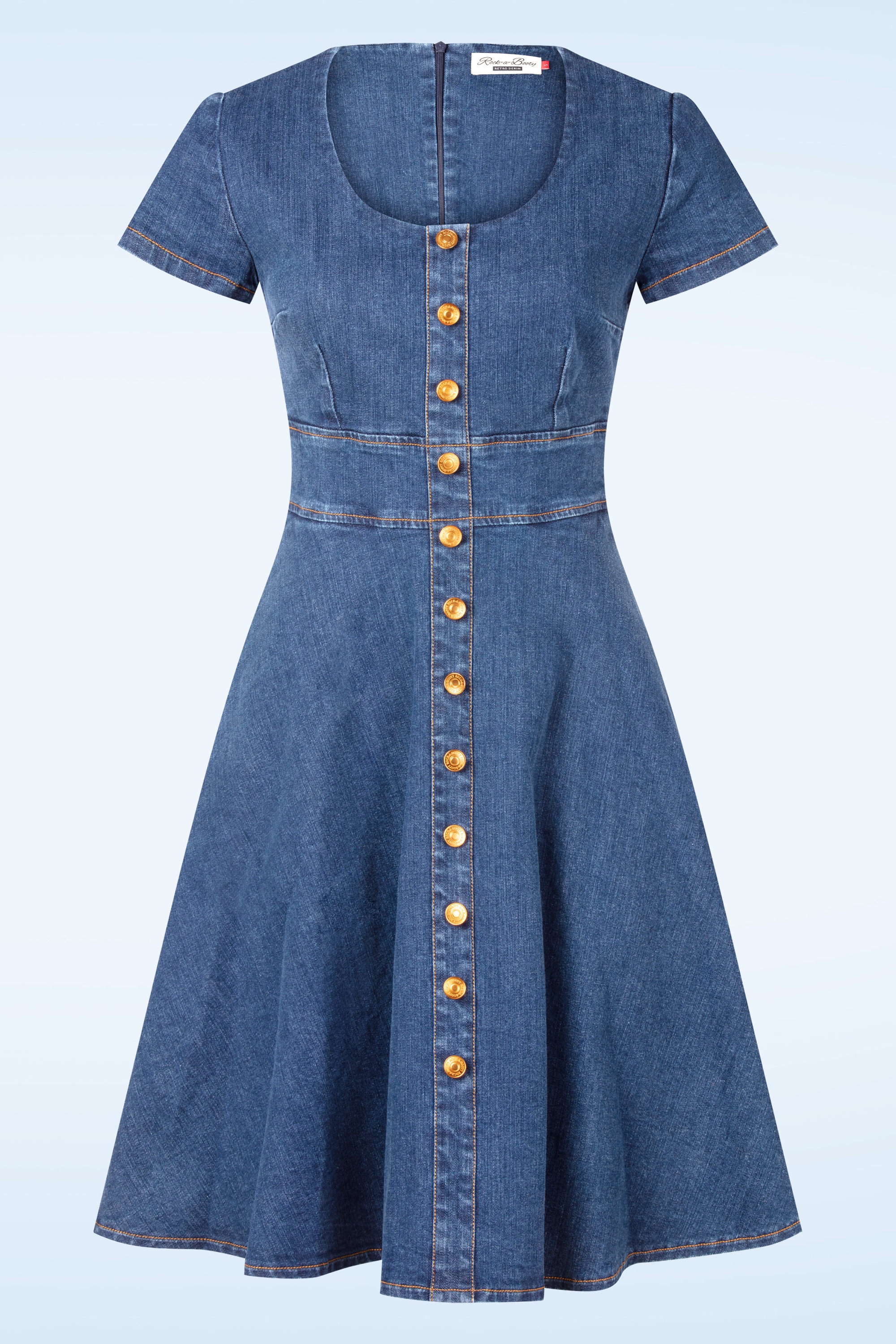 Rock-a-Booty - Topvintage exclusive ~ Darcy swing dress in middenblauw 2