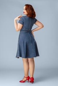 Rock-a-Booty - Topvintage exclusive ~ Darcy swing dress in middenblauw 4