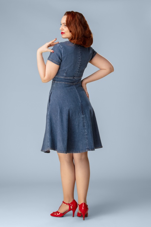 Rock-a-Booty - Topvintage exclusive ~ Darcy swing dress in middenblauw 4