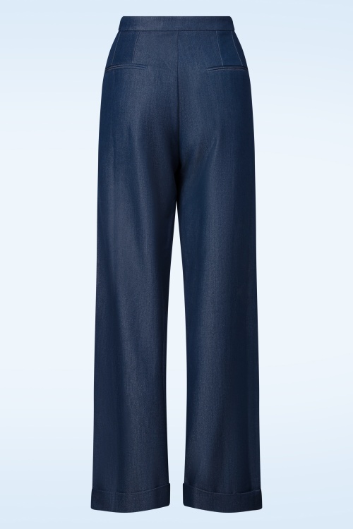 Rock-a-Booty - Topvintage exclusive ~ Alma pantalon in blauw 5