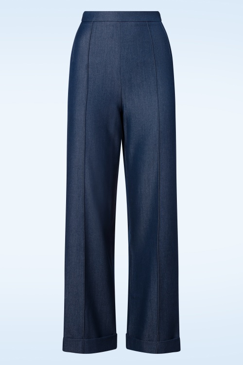 Rock-a-Booty - Topvintage exclusive ~ Alma pantalon in blauw 2