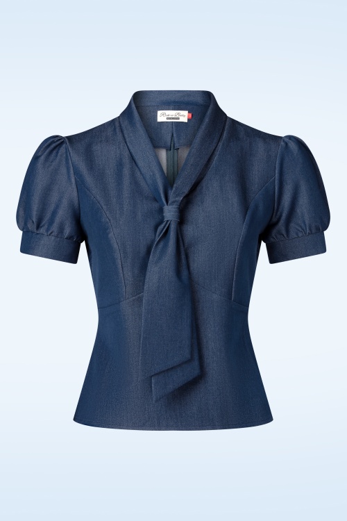 Rock-a-Booty - Topvintage exclusive ~ Indie blouse in blauw 2