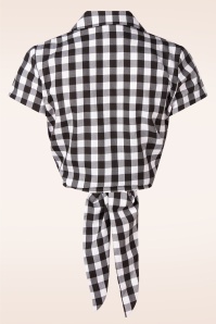 Rock-a-Booty - Topvintage exclusive ~ Roxy check blouse in zwart en wit 4