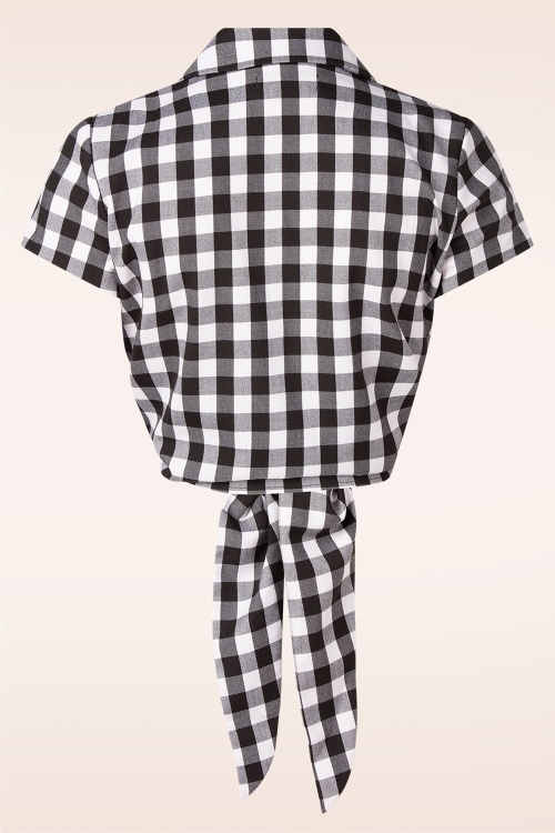 Rock-a-Booty - Topvintage exclusive ~ Roxy check blouse in zwart en wit 4