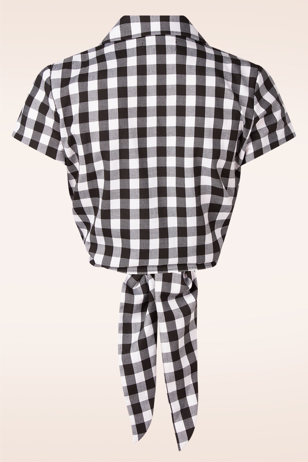 Rock-a-Booty - Topvintage exclusive ~ Roxy check blouse in zwart en wit 4