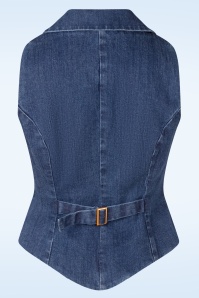 Rock-a-Booty - Topvintage exclusive ~ Charlie gilet in mid blauw 5