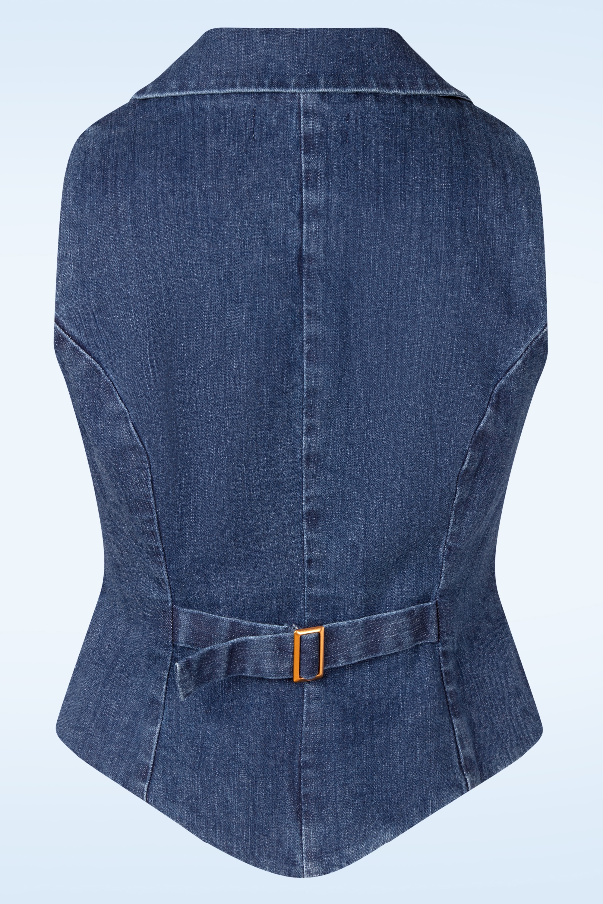 Rock-a-Booty - Topvintage exclusive ~ Charlie gilet in mid blauw 5