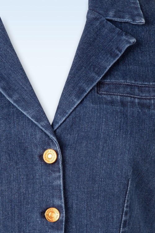 Rock-a-Booty - Topvintage exclusive ~ Charlie gilet in mid blauw 3