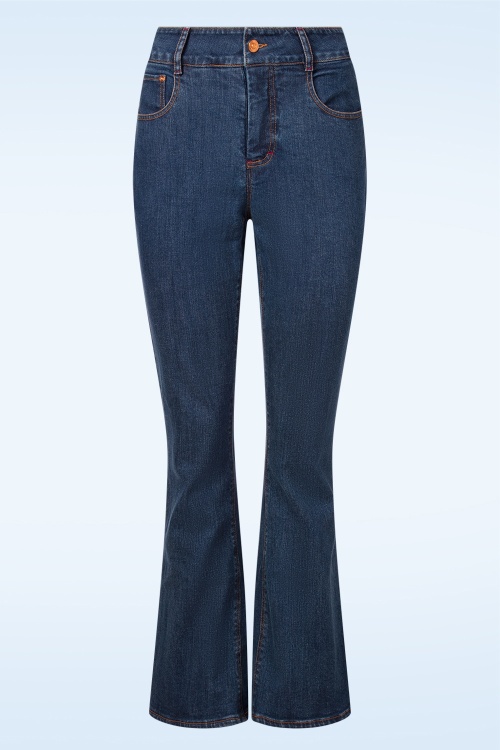 Rock-a-Booty - Topvintage exclusive ~ Rosa jeans in middenblauw 2