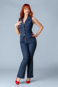 Rock-a-Booty - Topvintage exclusive ~ Rosa jeans in middenblauw