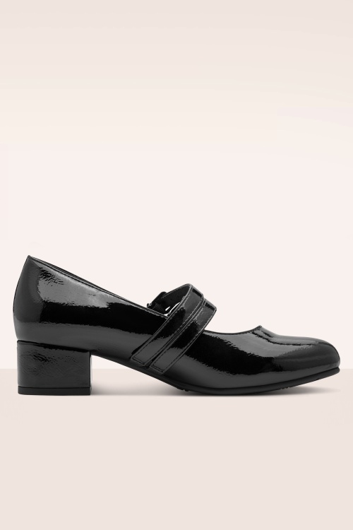Jana Shoes - Delphine Softline Vegan lakpumps in zwart 5