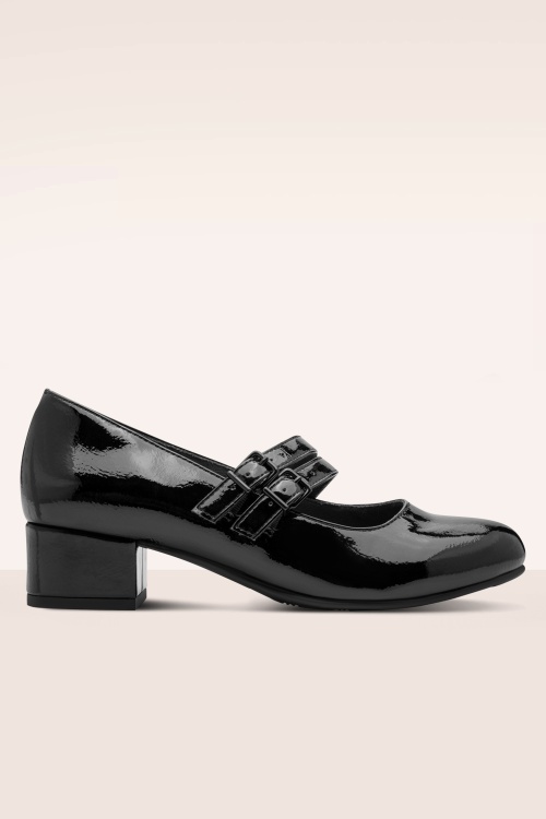 Jana Shoes - Delphine Softline Vegan lakpumps in zwart