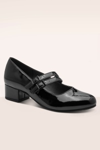 Jana Shoes - Delphine Softline Vegan lakpumps in zwart 3