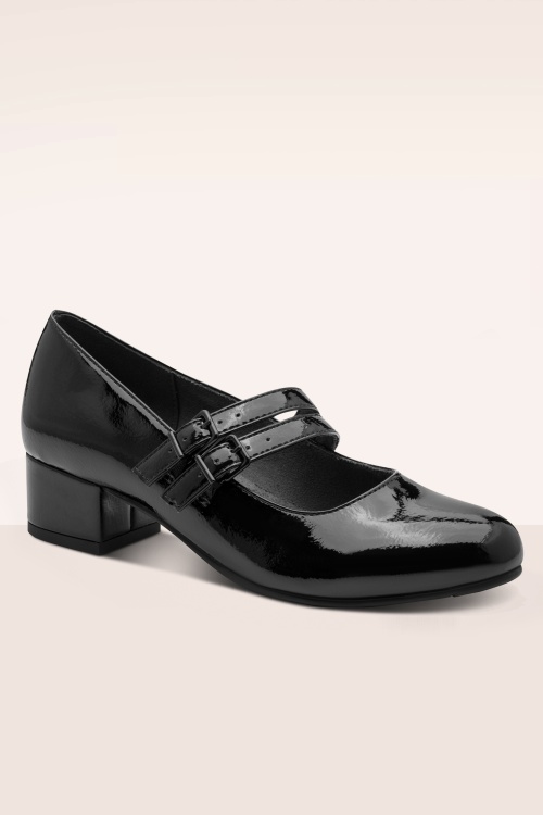 Jana Shoes - Delphine Softline Vegan lakpumps in zwart 3