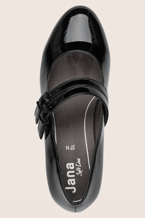 Jana Shoes - Delphine Softline Vegan lakpumps in zwart 4