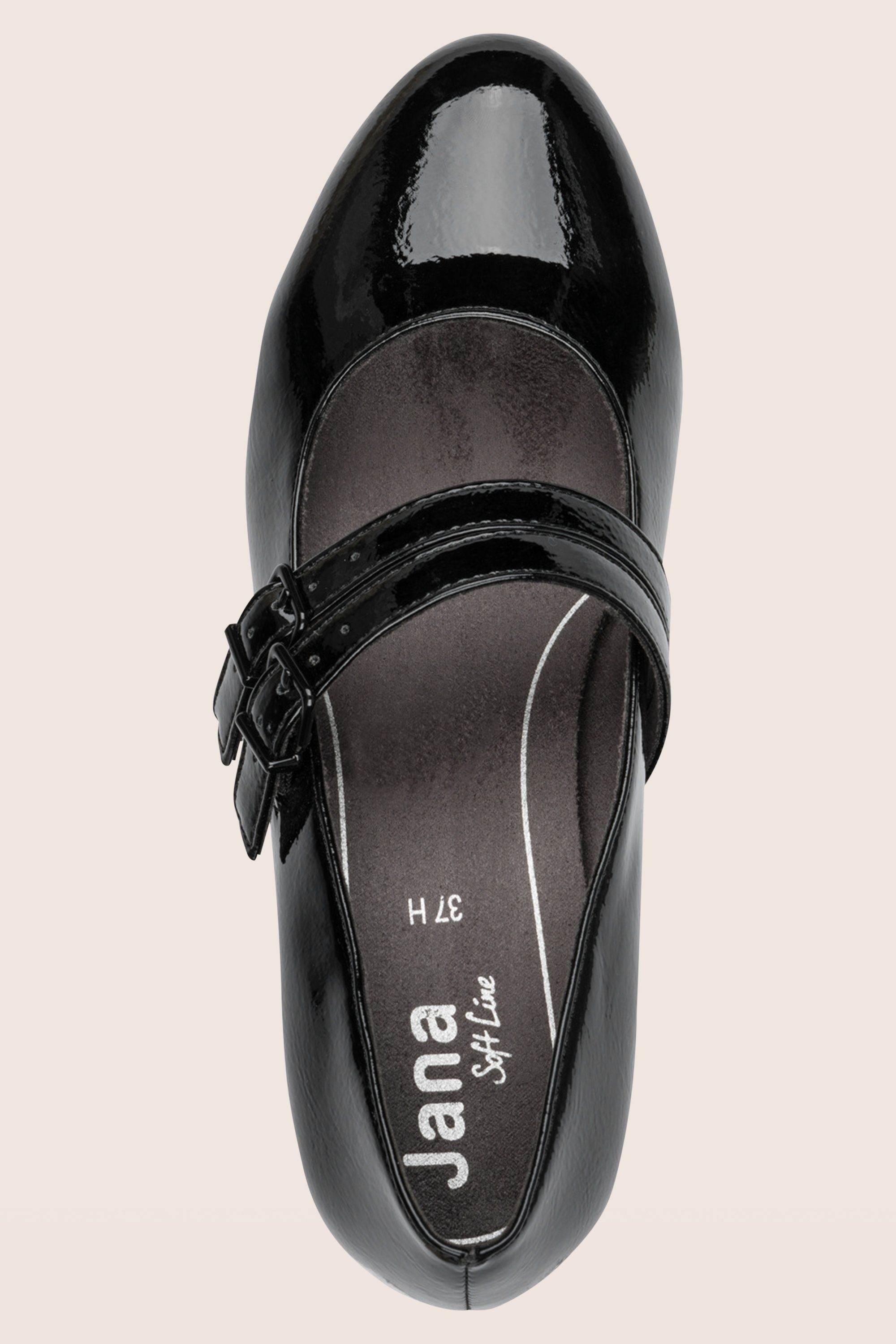 Jana Shoes - Delphine Softline Vegan lakpumps in zwart 4