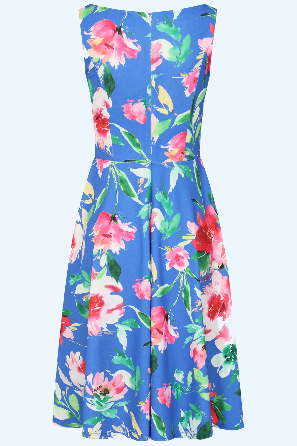 Vintage Chic for Topvintage - Topvintage Exclusive ~ Cindi Floral swing jurk in kobaltblauw 3