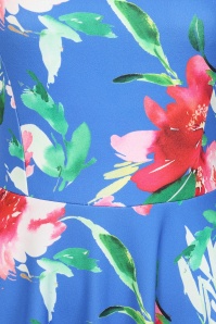 Vintage Chic for Topvintage - Topvintage Exclusive ~ Cindi Floral swing jurk in kobaltblauw 2