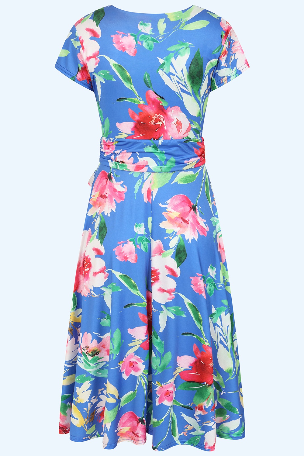 Vintage Chic for Topvintage - Topvintage exclusive ~ Andi Floral swing jurk in korenbloemblauw en multi 3