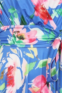 Vintage Chic for Topvintage - Topvintage exclusive ~ Andi Floral swing jurk in korenbloemblauw en multi 2