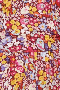 Vintage Chic for Topvintage - Topvintage exclusive ~ Jade Warped Botanical maxi jurk in maroon en multi 2