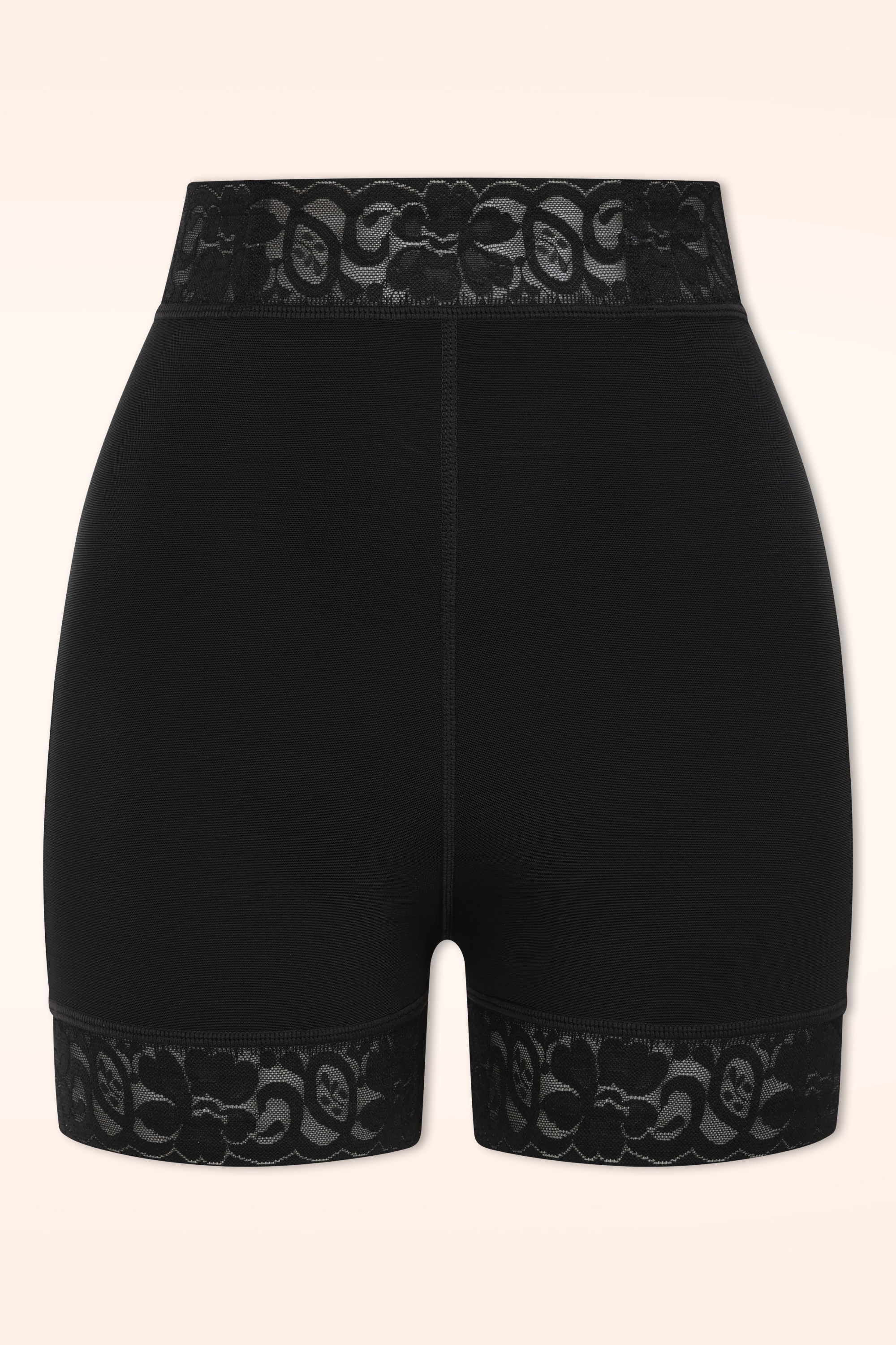 MiraLune - Topvintage exclusive ~ Belle Form High-Waist Lace shaping shorts in zwart