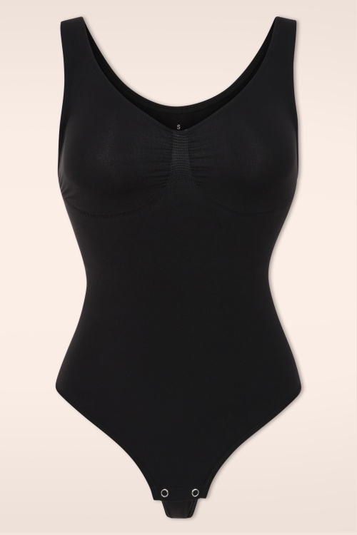 MiraLune - Topvintage exclusive ~ Hourglass Define Shaping string bodysuit in zwart