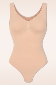 MiraLune - Topvintage exclusive ~ Hourglass Define Shaping string bodysuit in beige