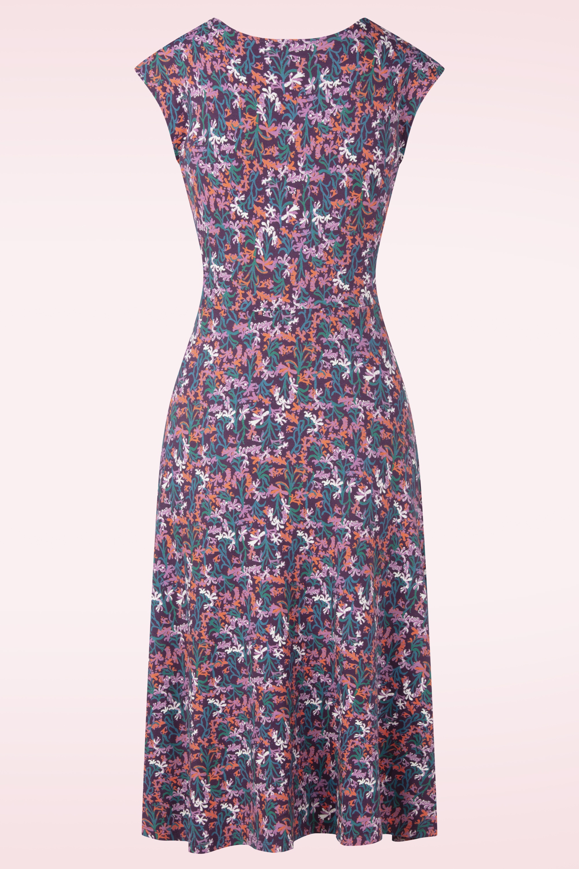 Seasalt - Fettling Baumwollkleid in Summer Fronds Purple Kale 2