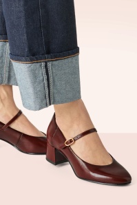 Tamaris - Escarpins vernis Marie en cuir cognac