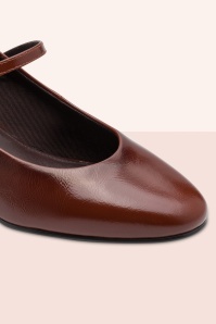 Tamaris - Escarpins vernis Marie en cuir cognac 4
