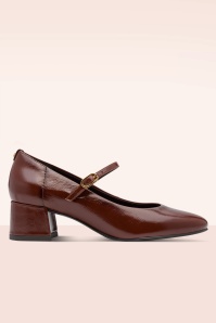 Tamaris - Escarpins vernis Marie en cuir cognac 2