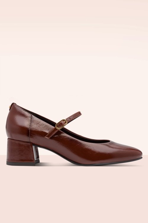 Tamaris - Escarpins vernis Marie en cuir cognac 2