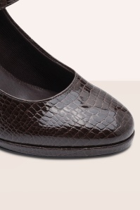 Tamaris - Escarpins végans à motif croco Maddy en marron verni 4