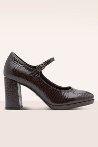 Tamaris - Escarpins végans à motif croco Maddy en marron verni 2