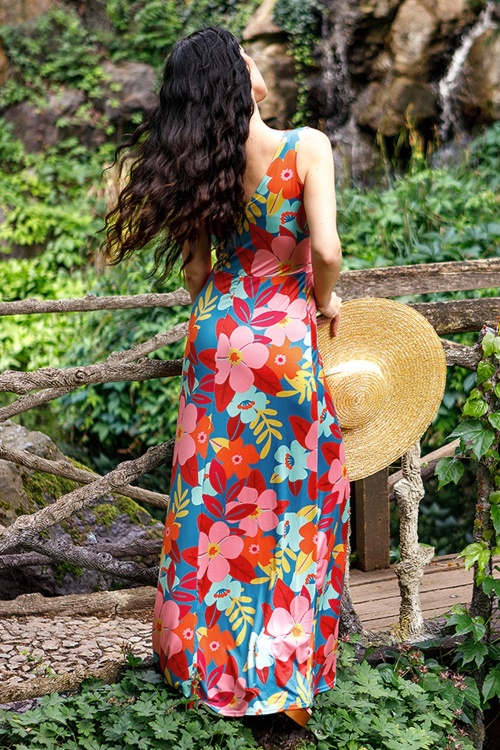Vintage Chic for Topvintage - Topvintage exclusive ~ Deveny Flower Maxi Dress in Multi 2