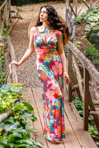 Vintage Chic for Topvintage - Topvintage exclusive ~ Deveny Flower Maxi Dress in Multi