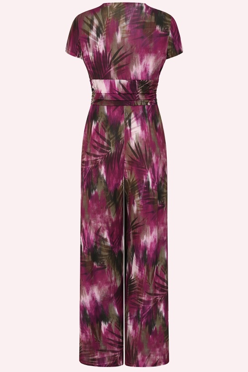Vintage Chic for Topvintage - Exclusivité Topvintage ~ Combinaison à imprimé tropical estompé Livia en violet 3