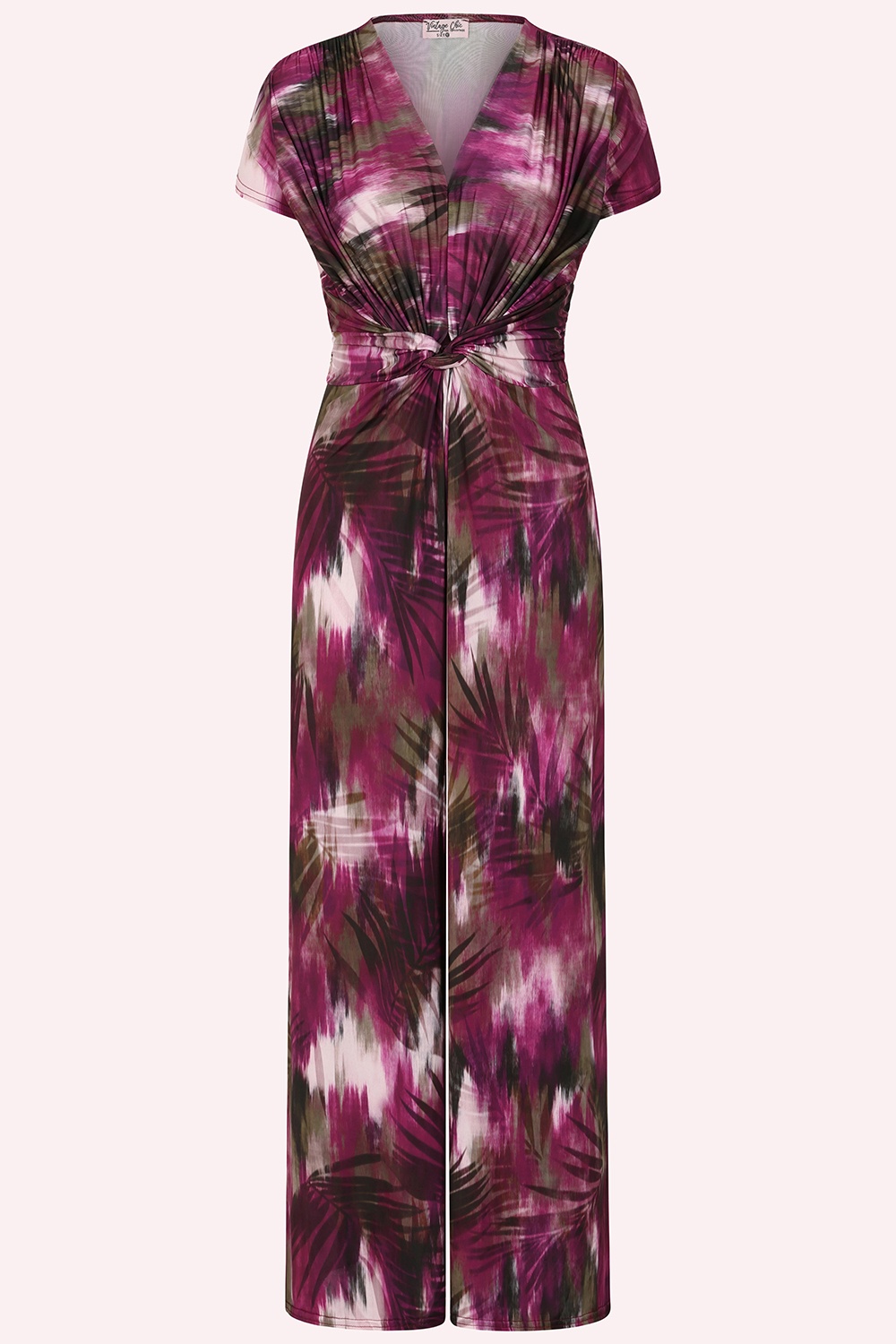 Vintage Chic for Topvintage - Exclusivité Topvintage ~ Combinaison à imprimé tropical estompé Livia en violet