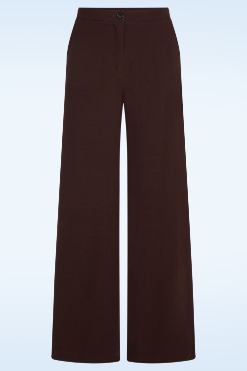 King Louie - Pantalon en crêpe tissé Peppa en marron foncé 2