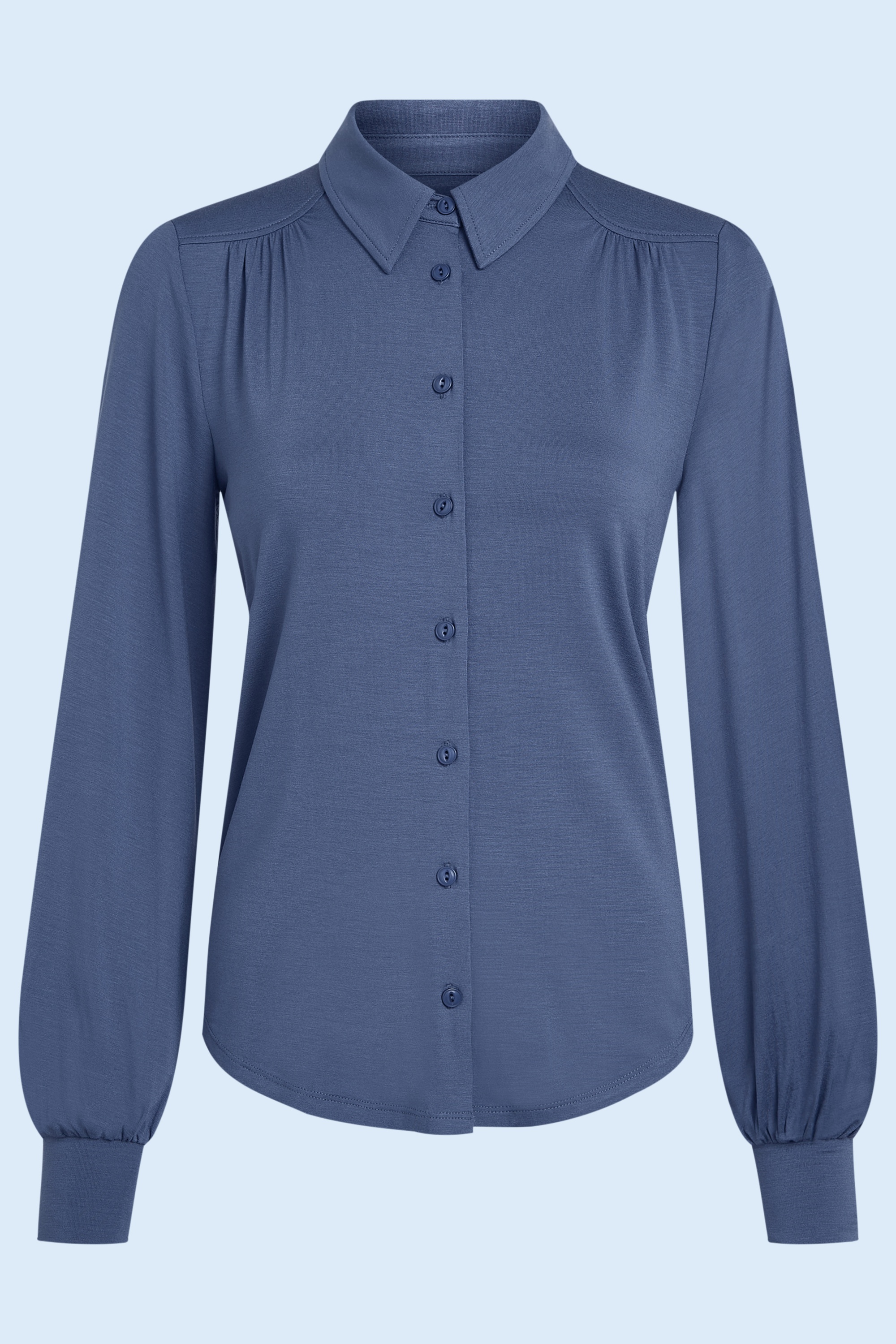 King Louie - Carina Viscose Light Blouse in Shadow Blue 2