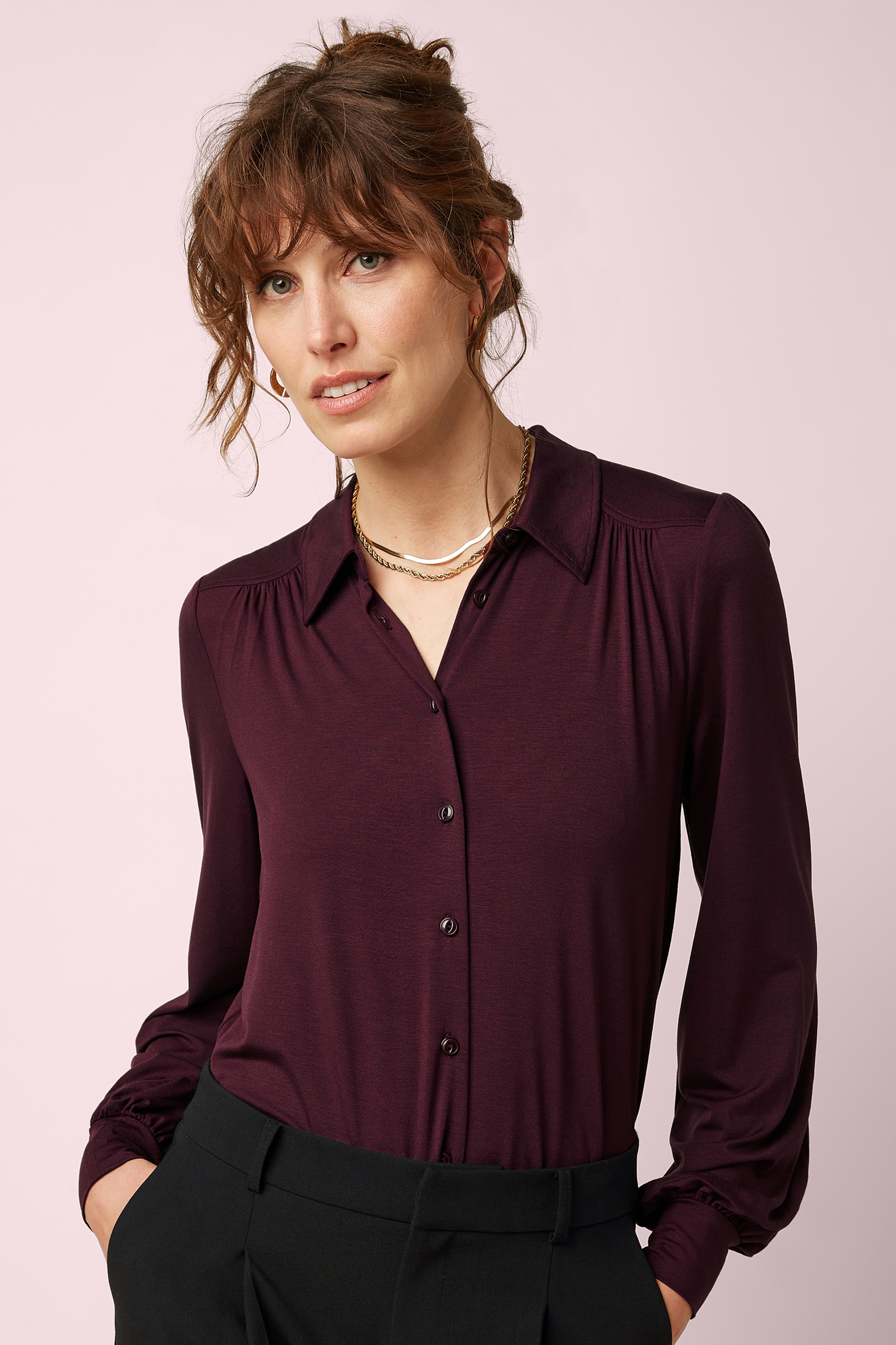 King Louie - Carina Viscose Light Blouse in Porto Red