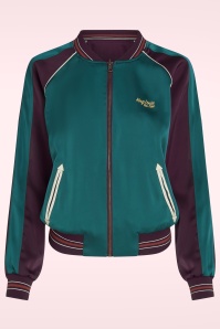 King Louie - Reversible Dusk Satin Bomber Jacket in Grape Red 8