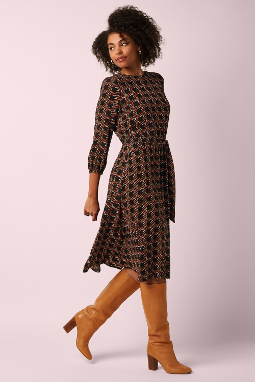 King Louie - Robe ample Betty Calou en marron épicé