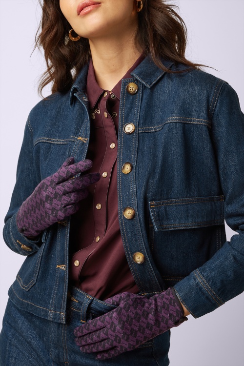 King Louie - Leaf Gloves in Imperial Purple 2